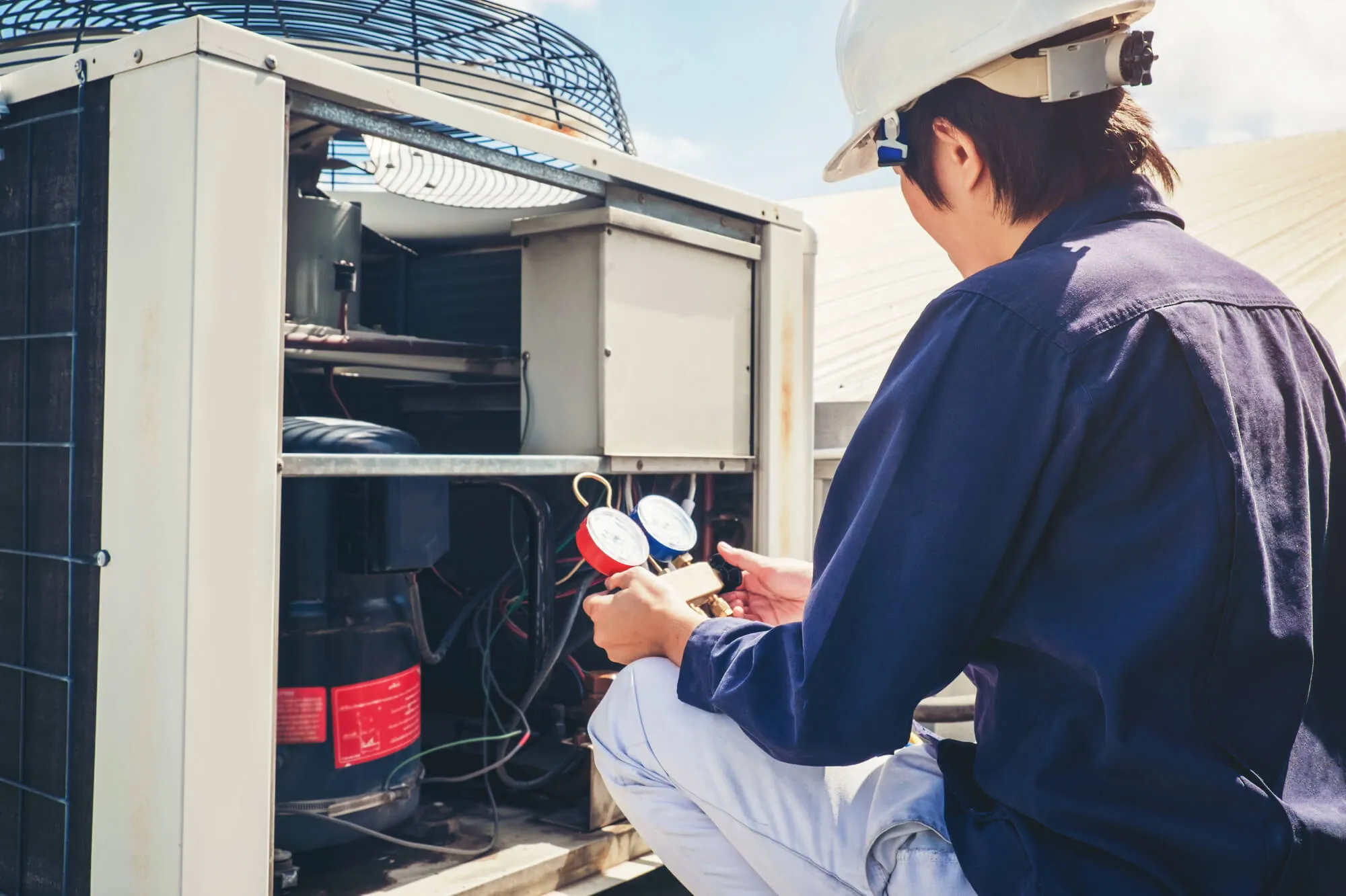 worker doing Furnace Maintenance Seattle